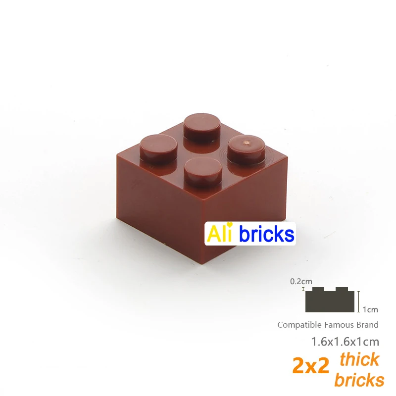 500pcs 2x2 도트 대량 빌딩 블록 두꺼운 피규어 벽돌 교육 크리 에이 티브 플라스틱 장난감 어린이를위한 3003 호환
