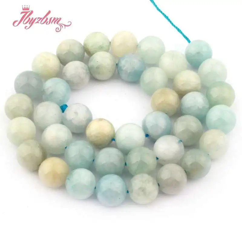 10mm Round Natural Multicolor Aquamarines Stone Beads For Bracelet Necklace DIY Jewelry Making Loose Strand 15