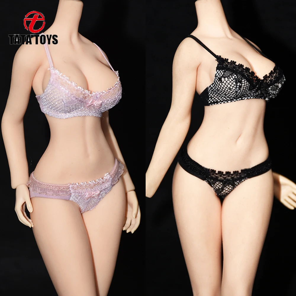 

In Stock 1/6 Female Soldier Clothing Lace Underwear Set Bow Tie Accessories Non-staining Fit 12" Action Figure Body For Fans