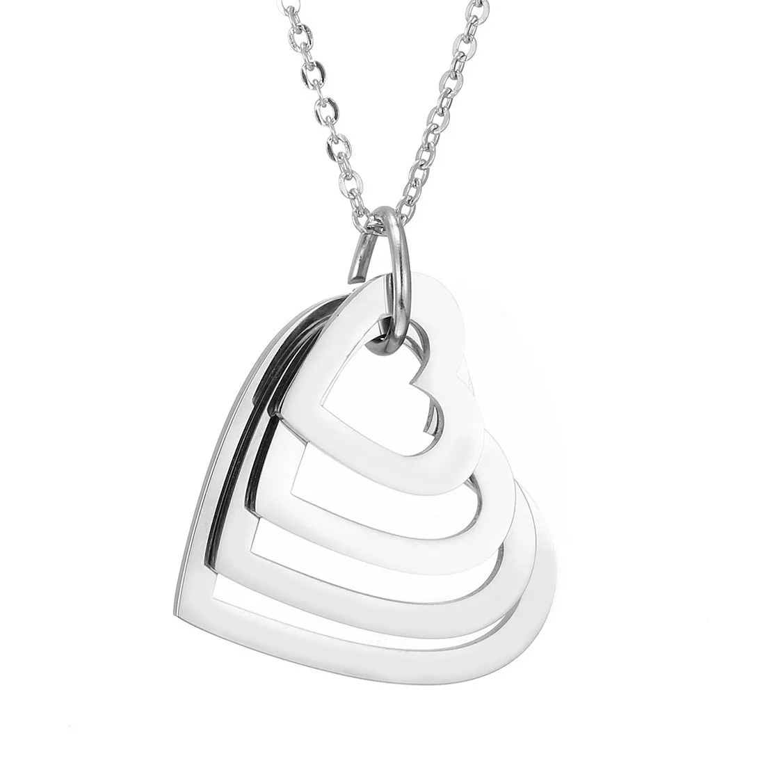 Custom Multiple Heart Necklace Personalized Stainless Steel Water Drop Necklace Customized Jewelry with Family Names Mother Gift