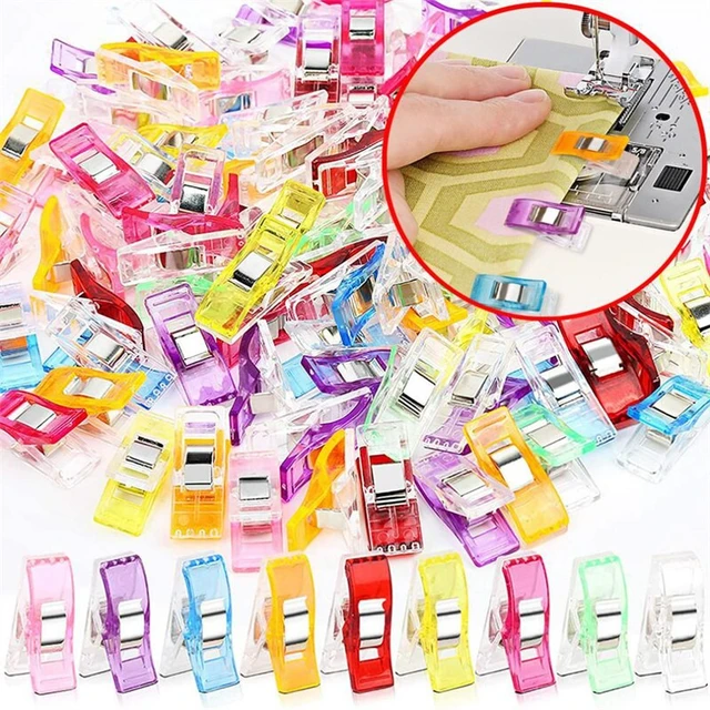 50Pcs/set Sewing Clips Colorful Clips Plastic Craft Crocheting Knitting  Safety Clip Assorted Color Binding Clip
