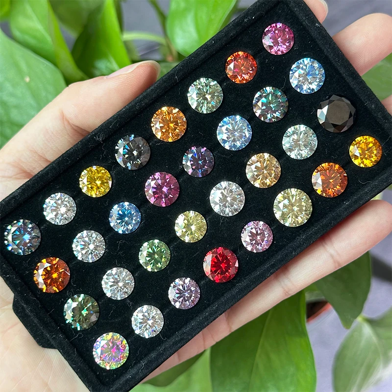 Moissanite Loose Stone 0.5-3ct 5/6.5/8/9mm Excellent Cut DJMAX Pink Red Royal blue Green