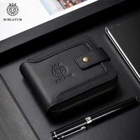 SCHLATUM-cartera Vintage de cuero genuino para hombre, billetera de viaje con múltiples ranuras para tarjetas, bloqueo RFID, piel de vaca - Imagen 6