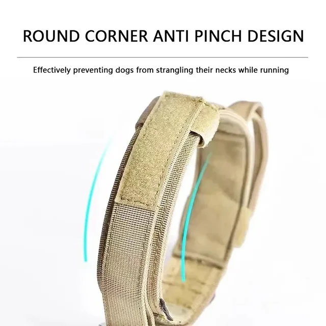 Adjustable Tactical Dogs Collar Traction Rope Military Pets Collars German Shepherd Training Medium Large Dog Pet  Accessories 4