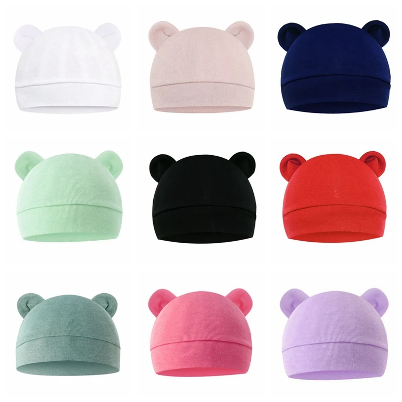 

1PCS Cat Ears Infant Hat Turban Baby Girls Cartoon Hats Newborn Toddler Beanies Kids Photo Props Holiday Gifts Hair Accessories