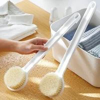 New Simple PP Long Handle Soft Nylon Bath Brush Easy Convenient Clean Back Body Exfoliating Massage Brush Bathroom Accessories 2