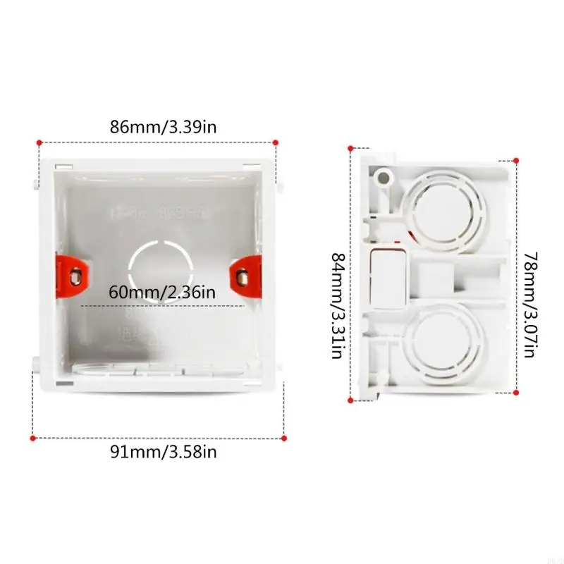 R0JD 86-Type PVC Junction Box Wall Mount Cassette For Switch Socket Base