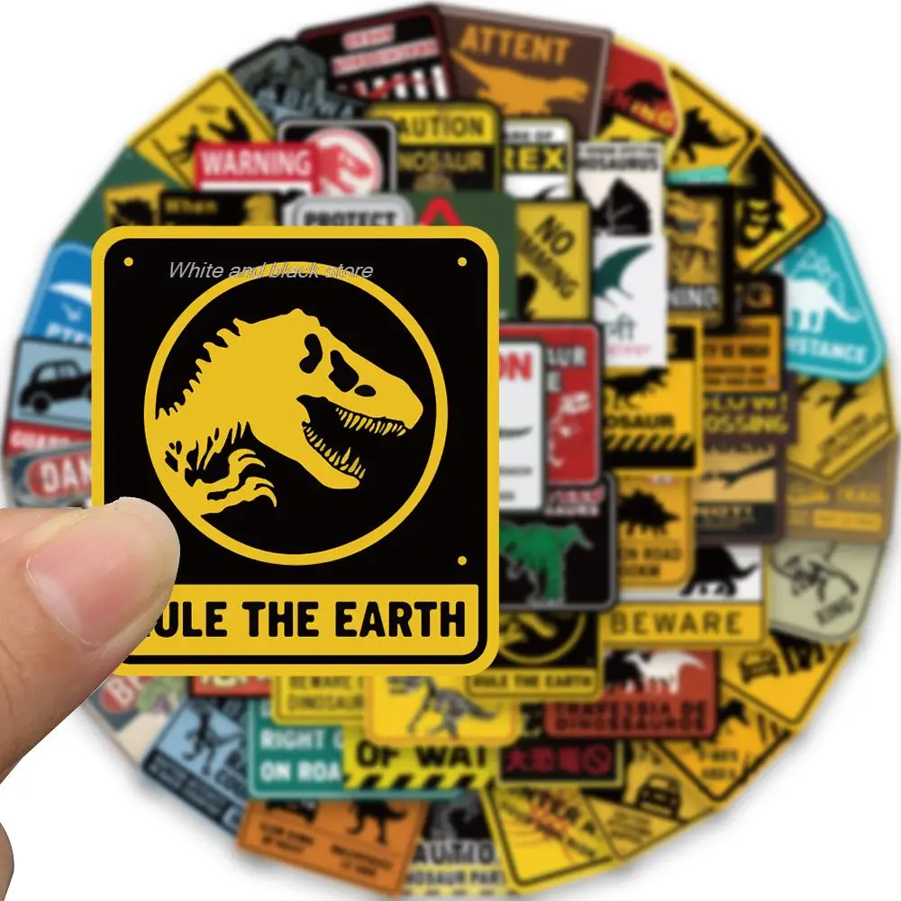 10/60 Pcs Jurassic World Signs Stickers Harajuku Luggage Laptop Decoration Salon Living Room Bicycle Cafe Hip Hop Decal Gift