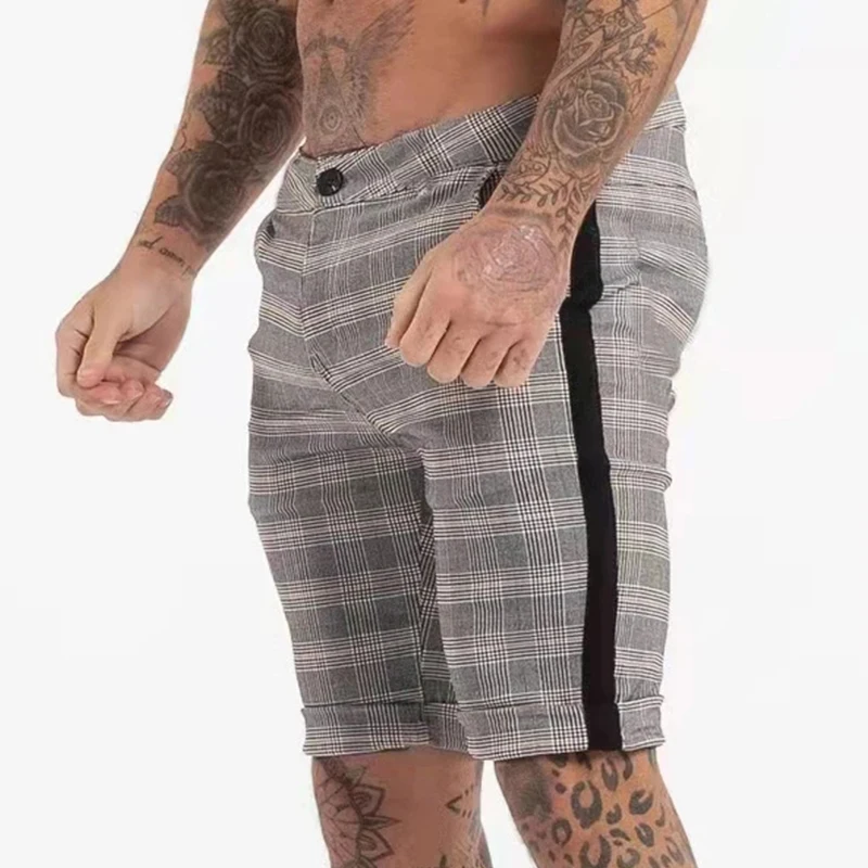 

2023 Plaid Casual Shorts Men Summer Office Classic Male Shorts Fashion Homme Clothing Gyms Fitness Joggers Workout Short Pants