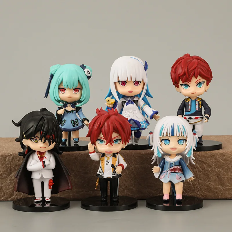 

6pcs/set Virtual idol Helesta Amagi Rinne Anime Action Figure Toys 10CM