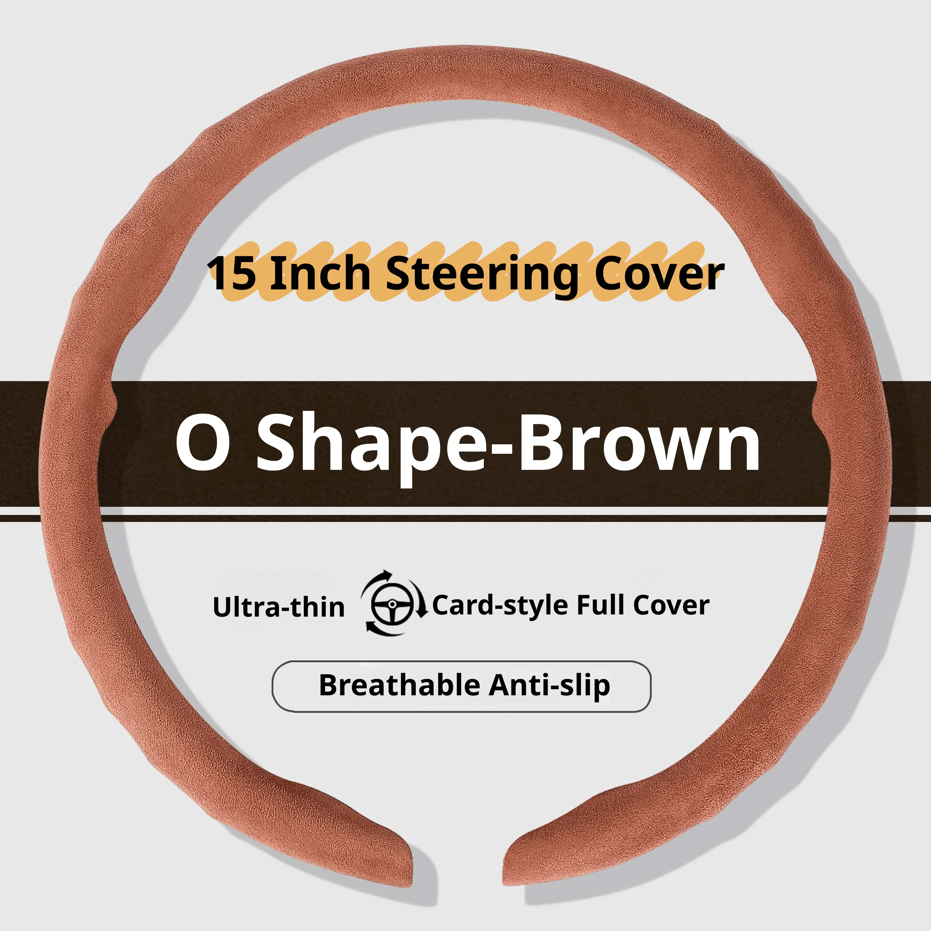 Ultra Thin Suede Car Steering Wheel Cover - Premium Interior Accessory