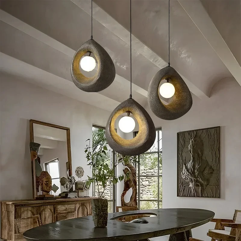 Nordic Minimalism Dining Room Pendant Lights Wabi Sabi Led Hanging Lighting Suspend Bedroom Home Decor Indoor Lamps Fixtures 2