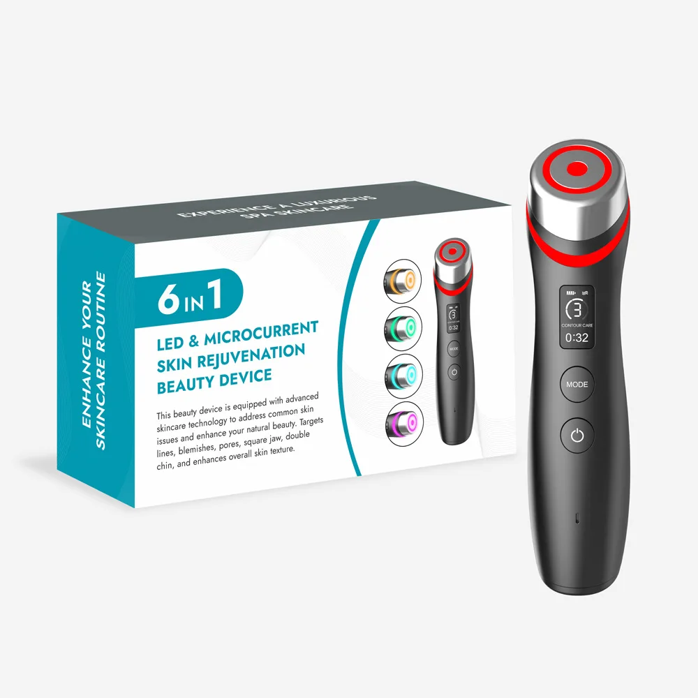 6 in 1 Age Booster Skin Care Facial Glow Booster Beauty Device Facial Skin Care Tools Anti Aging Microcurrent Lift Face Care 6