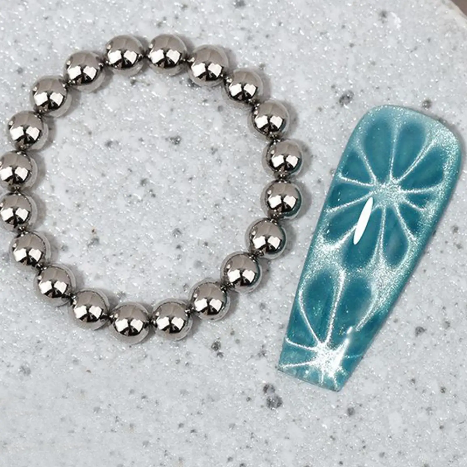 20pcs Water Ripple Cat Eyes Magnet Beads Ocean Style Magnetic Round Ball Nail Gel Polish 3D Strip Effect Manicure Art Tools