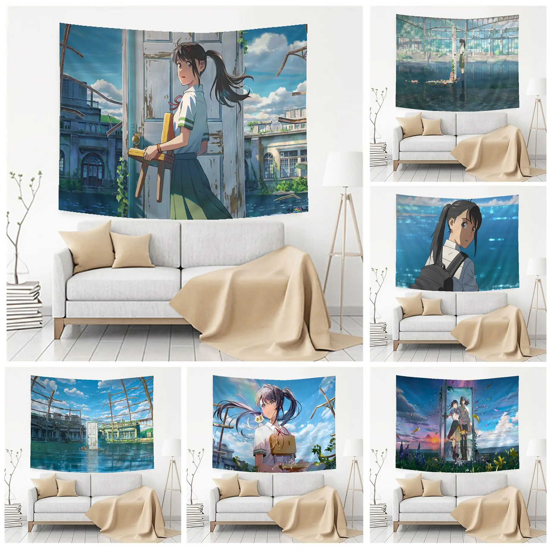 

Anime Suzume Tojimari Wall Tapestry Bohemian Wall Tapestries Mandala Japanese Tapestry
