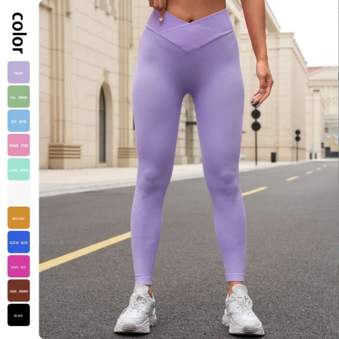 Knitted Seamless Shrinking Peach Hip-Lifting Yoga Pants Sports Yoga Fitness Suit main image 1
