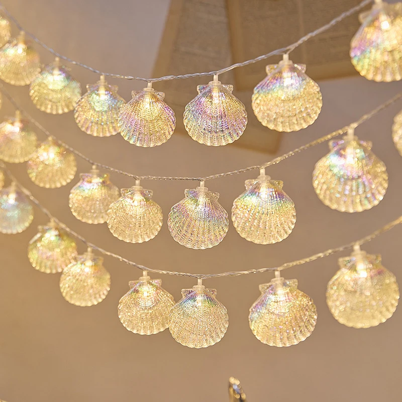 LED Beach Shell Light String Starfish Light String, 20 LED 9.84ft String Lights USB Powered Waterproof Cute Atmosphere Lights цена и фото