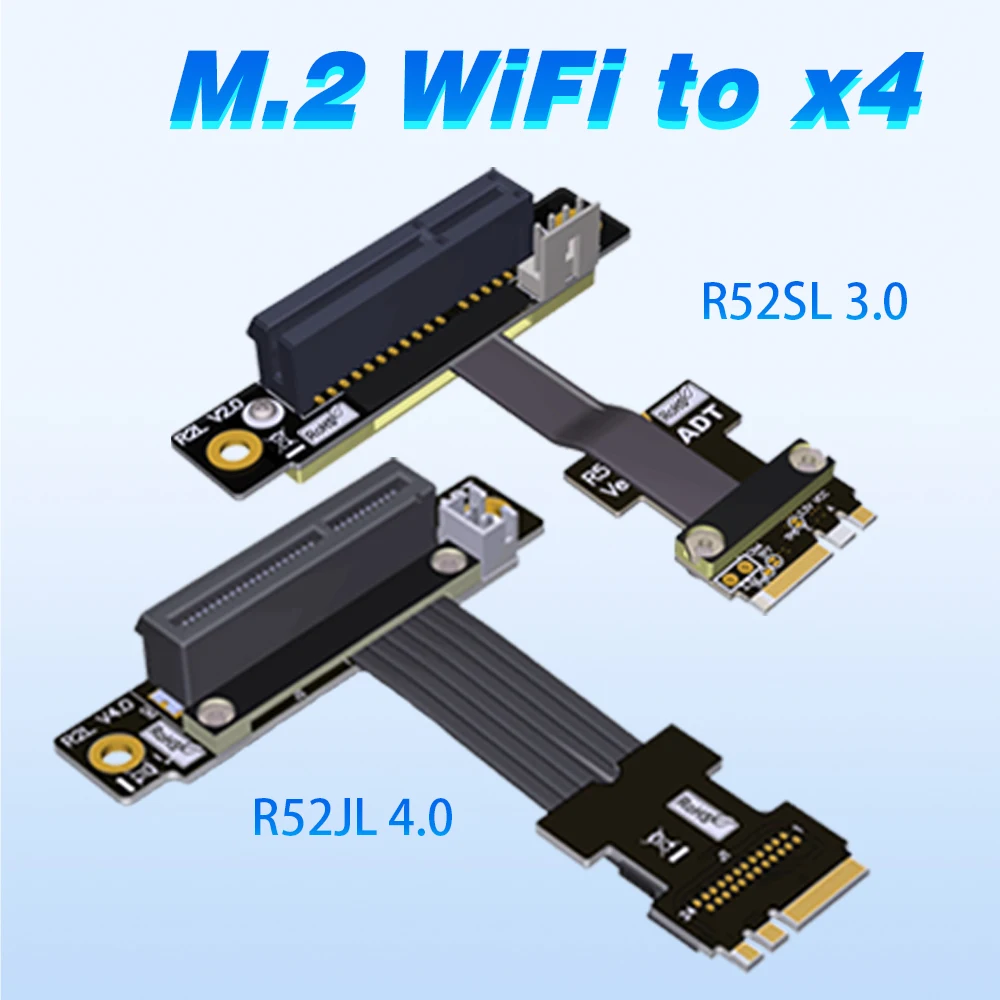 Adt R52Sl R52Jl Riser M.2 Ngff Wifi A.E Key To Pcie 3.0 4.0 X4 Extender Cavo Di Prolunga Adattatore Pci Express Pci-E 4X5Cm-100Cm
