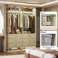 Closet System Closet Organizer, Wood Closet Organizer System, Walk-in or Small Closets Wardrobe, Clothes Rack, Wardrobes 2