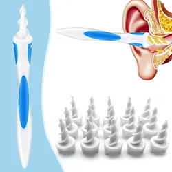 Enhanced Ear Cleaning Set with Silicone Spiral Scoops for Personal Hygiene and Beauty Care (White)