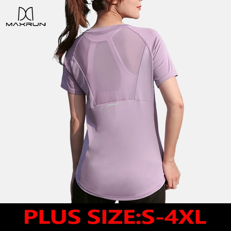

Женские рубашки для йоги MaxRunPro, свободная сетчатая дышащая быстросохнущая рубашка с круглым вырезом для спортзала и бега
