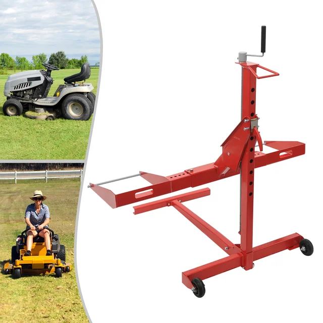 37.8x53x51in Hydraulic Cylinder Lift Jack Lawn Mower Lift Tool with 2 Wheels Adjustable Lawn Tractor for Maintenance and Repair 1 37.8x53x51in Hydraulic Cylinder Lift Jack Lawn Mower Lift Tool with 2 Wheels Adjustable Lawn Tractor for Maintenance and Repair 1