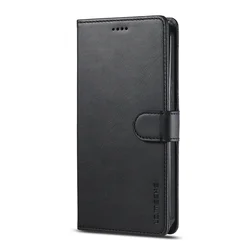 Leather Flip Wallet Phone Case with Card Holder - Redmi A4 (Black)