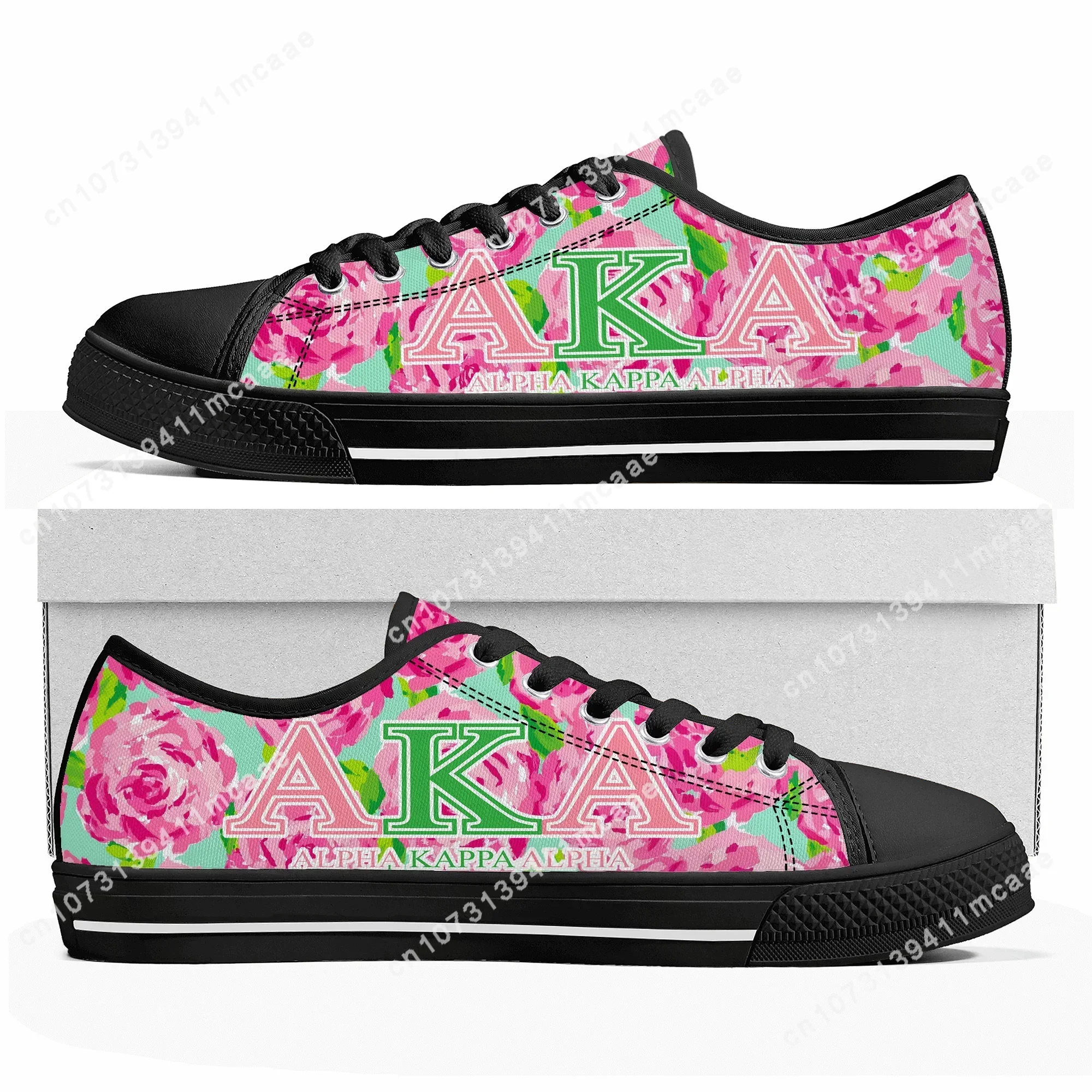 Alpha Sorority AKA 1908 Low Top Sneakers Mens Womens Teenager Kappa Alpha Canvas Sneaker couple Casual Shoes Custom Made Shoe
