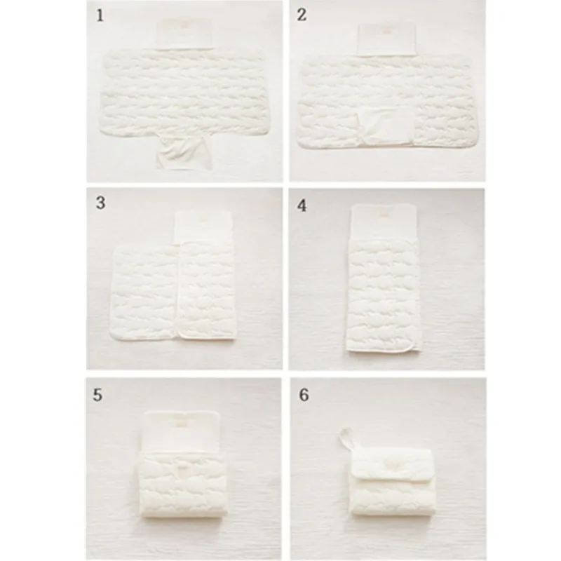Portable Baby Diaper Changing Pad Solid Color Foldable Quilted Newborn Urinal Pad Reusable Baby Nappy Changing