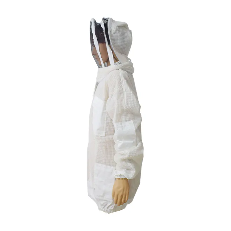 Beekeeping Suit Beekeeping Clothing Ventilated Mesh Beekeeper Suit 3 Layer Air-through Protective Clothing Bee Suit with Removable Hat Ventilated Beekeeping Jacket