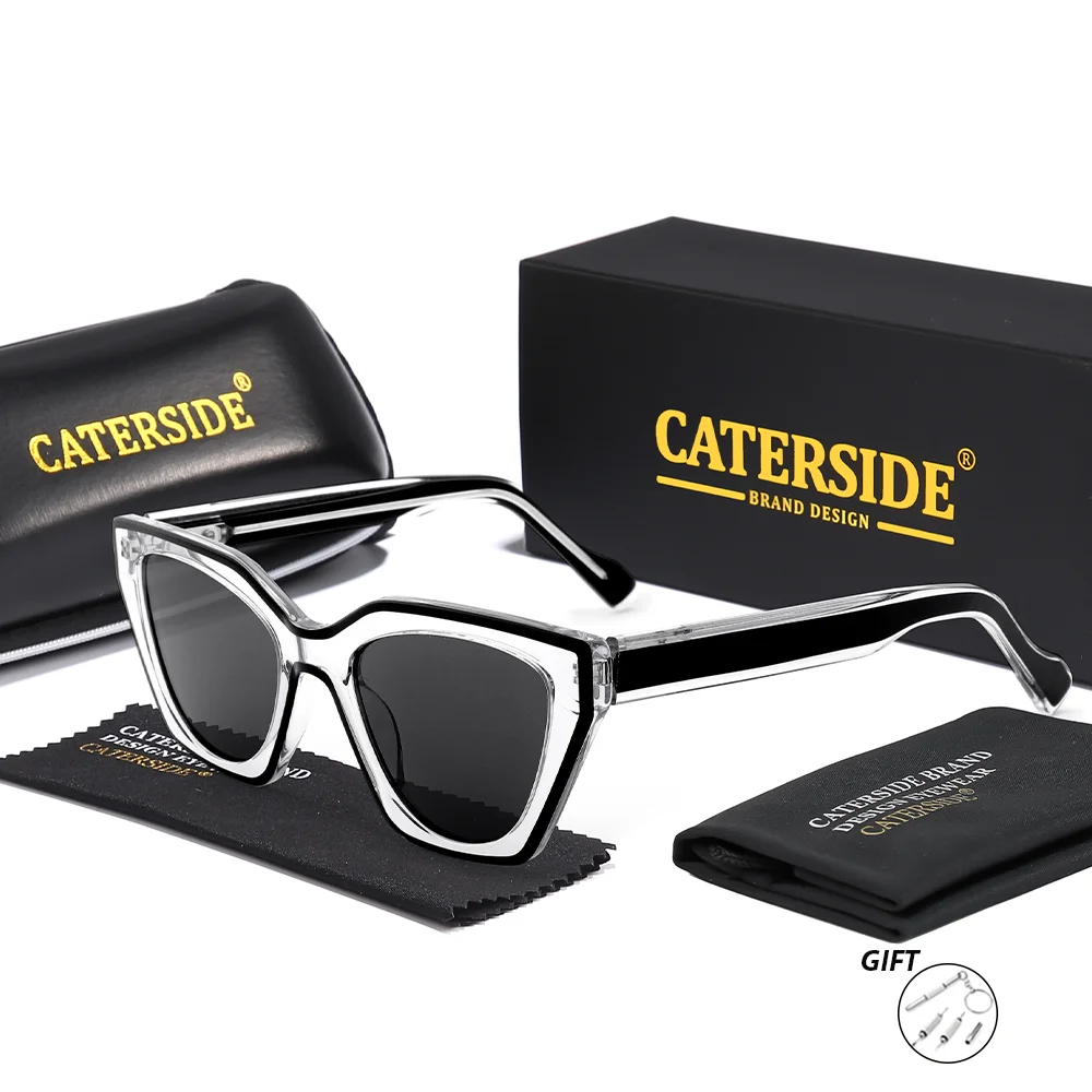CATERSIDE Mode Unisex Optische Sonnenbrille Acetat Personalisierte Design Rahmen Brillen Outdoor Myopie Gläser UV400 – Detail 10