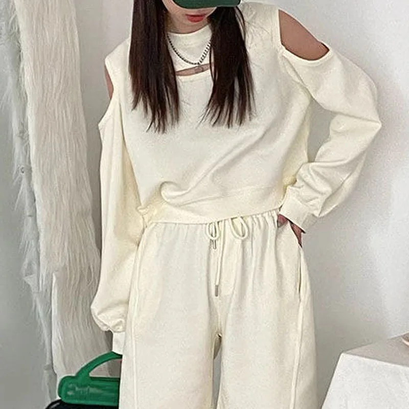 قبالة الكتف سترة طويلة الأكمام ، الرقبة المستديرة ، فضفاضة ، تنوعا ، انفجار الشارع ، شعور التصميم ، النمط الأمريكي ، أزياء الخريف