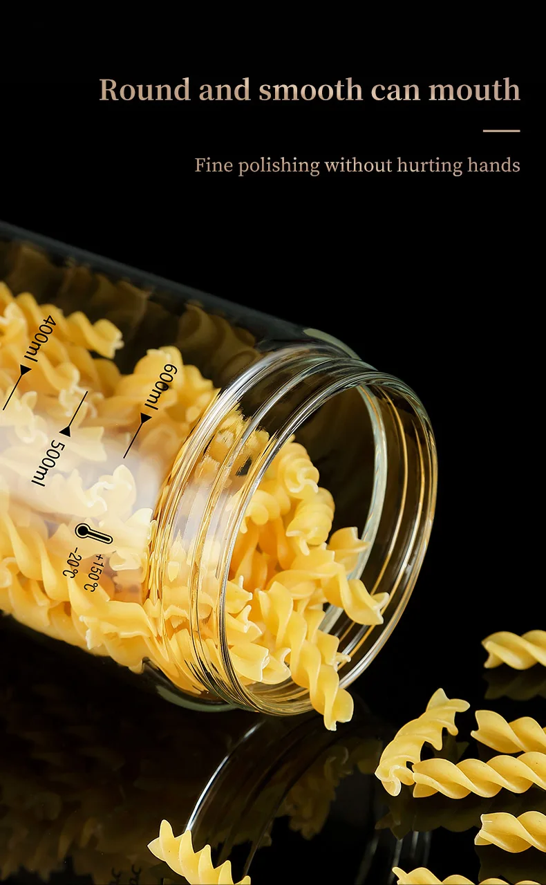 High Borosilicate Glass Storage Jar - Moisture-Proof Kitchen Sealed Container for Coffee Beans