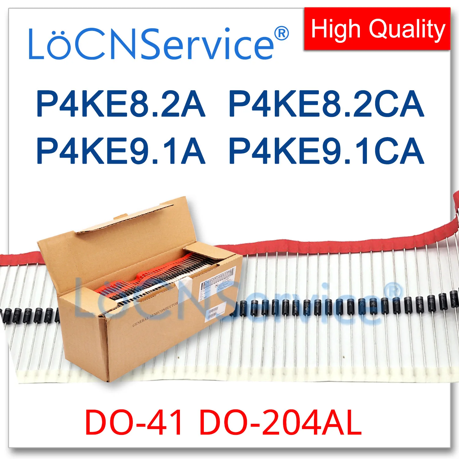 

LoCNService DO-41 P4KE8.2 P4KE8.2A P4KE8.2CA P4KE9.1 P4KE9.1A P4KE9.1CA 500PCS 3000PCS UNI BI DIP High quality DO41 P4KE TVS