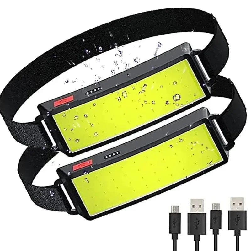 

New Upgrade Portable LED Head Lamp Built-in 1200mah Battery COB Headlight USB-C Rechargeable Waterproof Torch Camping Flashlight