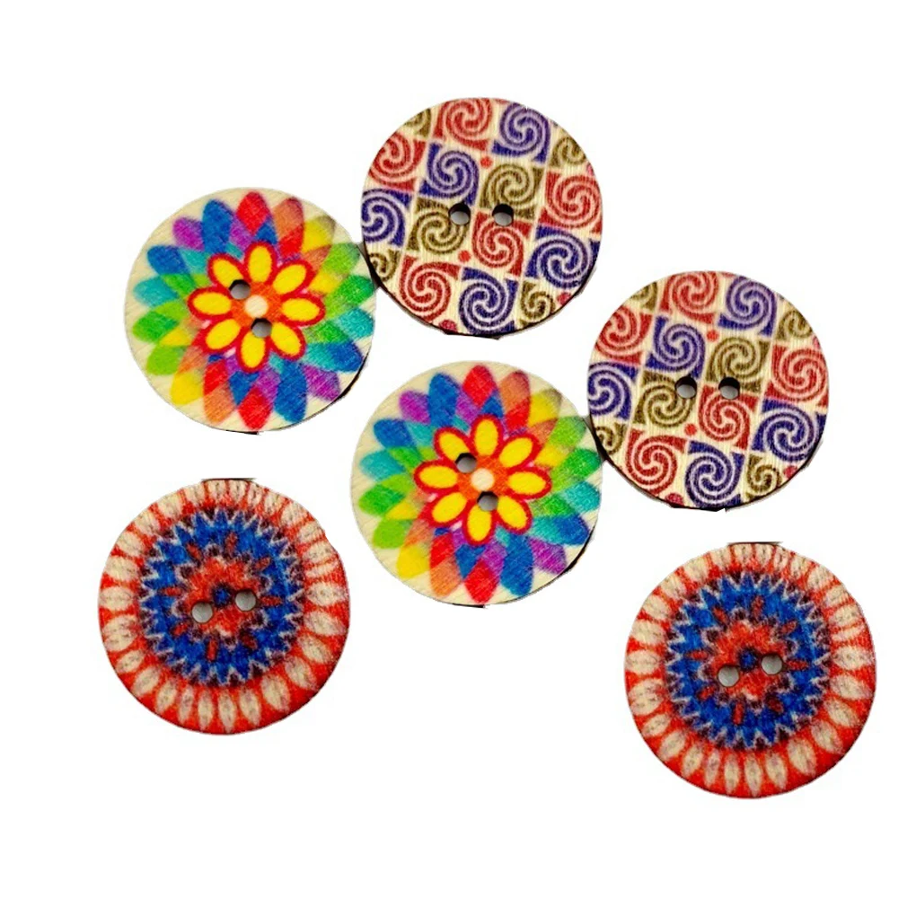 100 Pcs Wood Button Scrapbooking DIY Crafting Knitting Round Button Ornament Shirt Jeans Useful Wooden Fastener 25mm 4