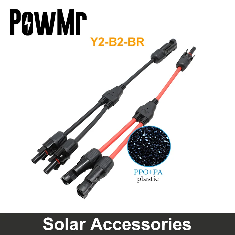 Solar Panel Cable Connector MC-4T Branch Male and Female 1to2/3/4/5/6 Waterproof 