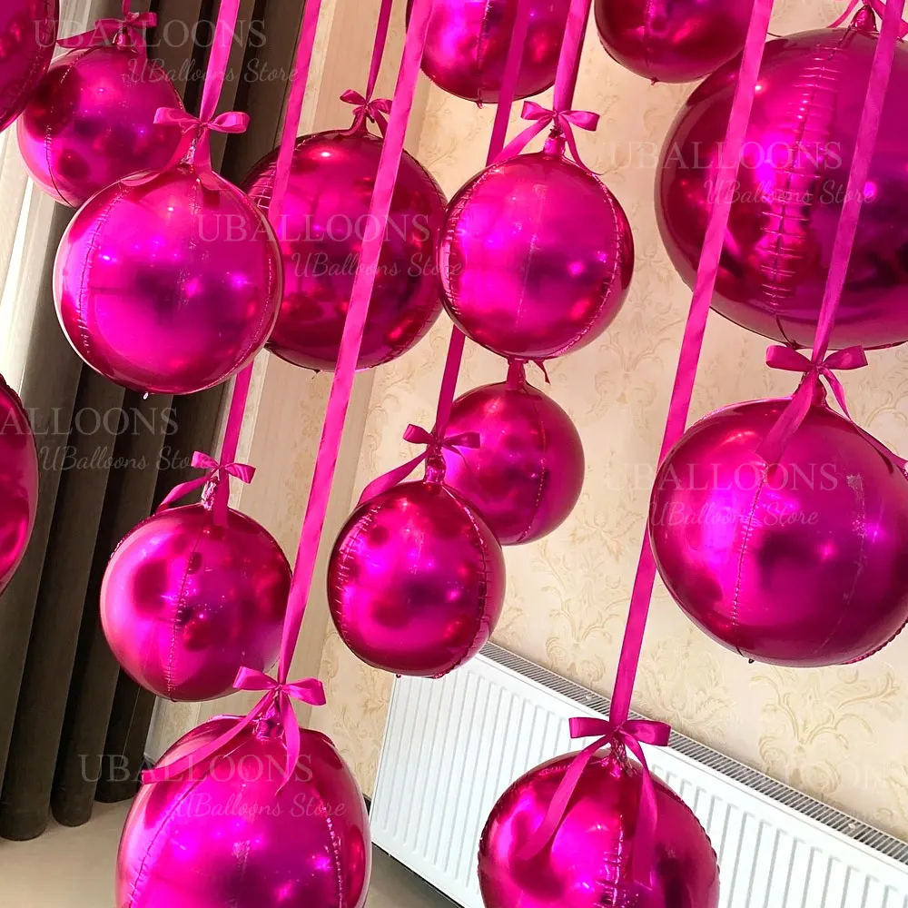 10-50# Hot Pink Baby Rose Foil Helium Balloons 3