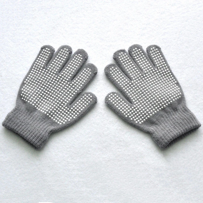 New 5-11Y Boys Girls Anti Slip Winter Knitted Warm Gloves For Children Student Full Finger Mittens Outdoor Cycling Skiing Gloves 6