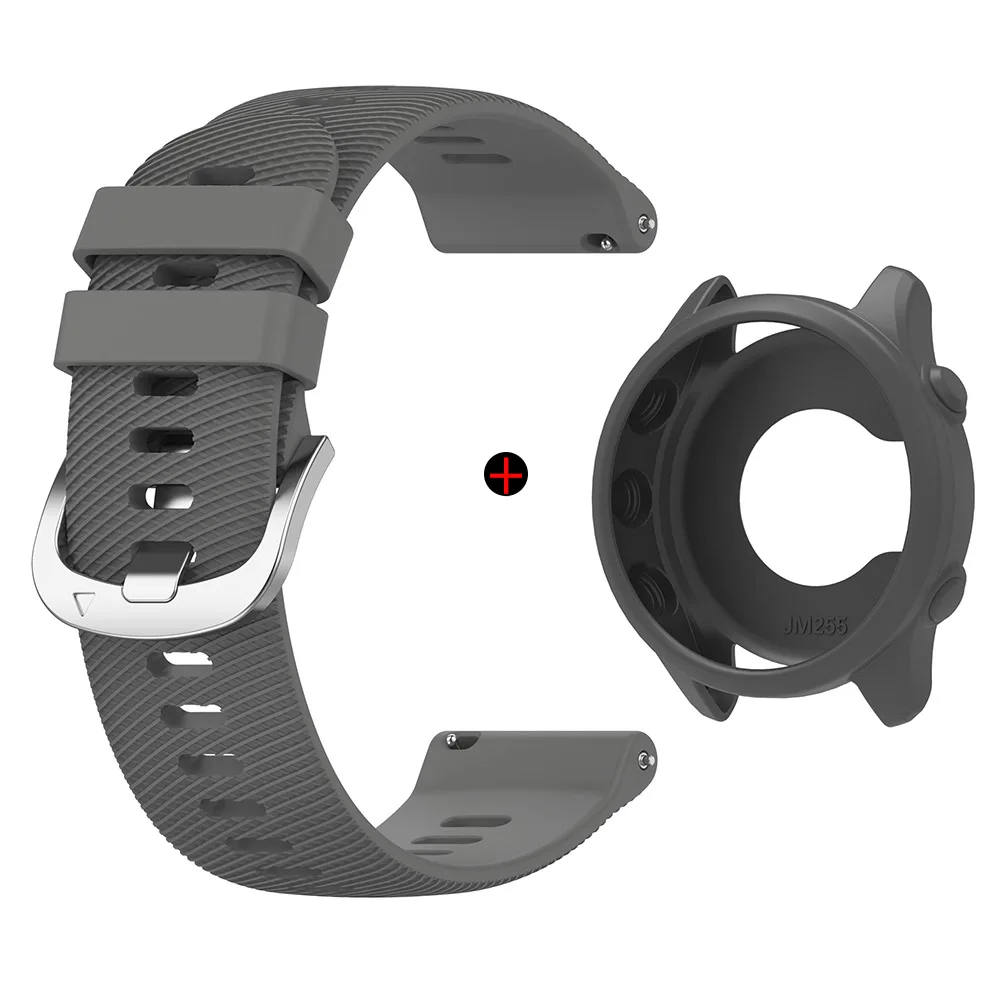 Versatile Soft Silicone 2-in-1 Watchband and Case Set - Single Color Wristband Replacement