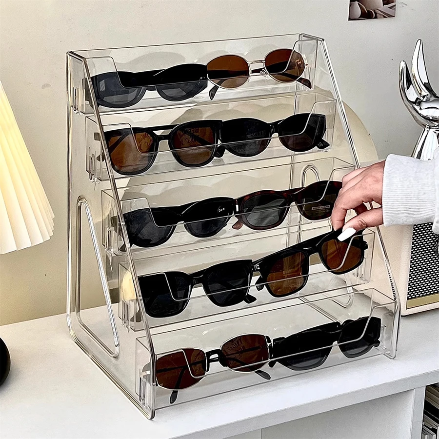 Sunglasses storage box, acrylic ladder bracket, frame, myopia glasses, sunglasses storage ladder rack 3