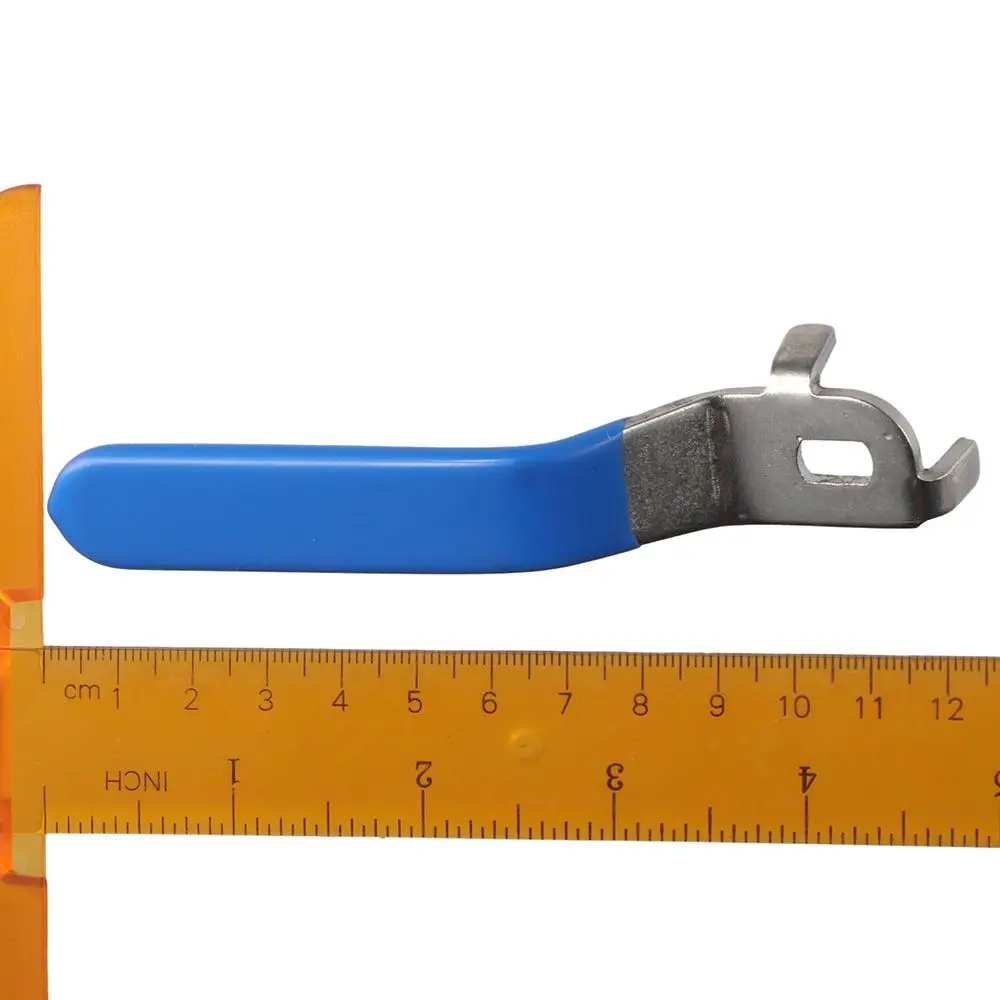 Lever Handle Iron Chrome Plated Replacement Quarter Turn with Plastic Grip Blue for DN25 Ball Valve 2Pcs