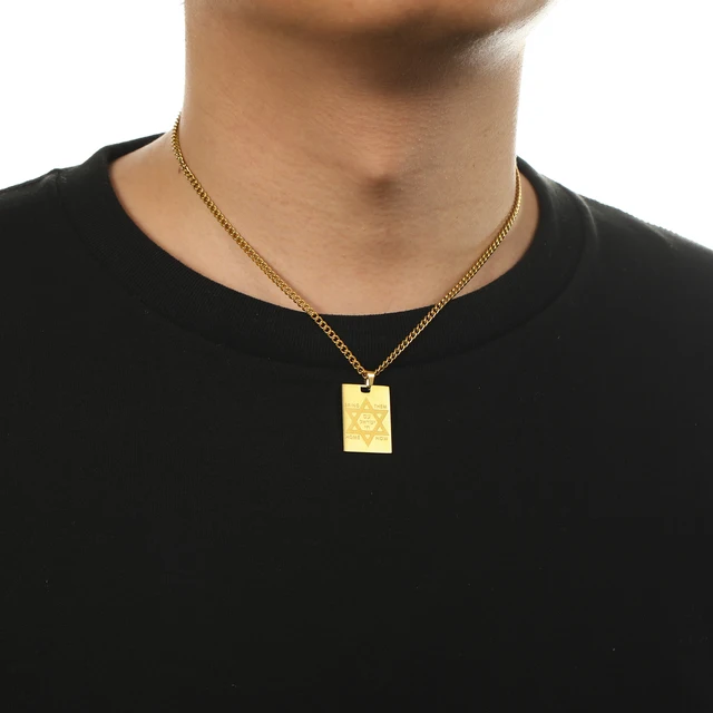 Dreamtimes Star of David Necklace Judaic Hebrew Bring Them Home NOW Double Sides Carved Pendant Stainless Steel Jewish Jewelry 5