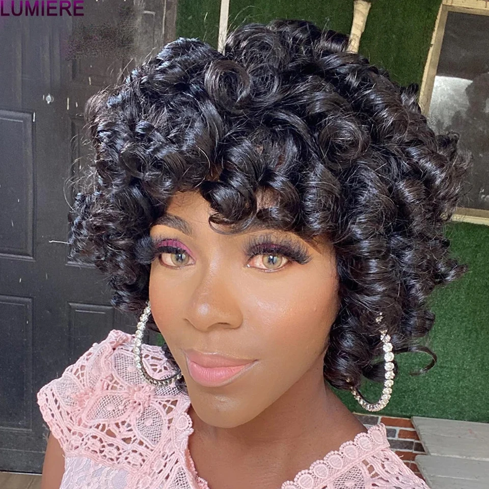 14-24inches Remy Natural Color Peruvian 1/3/4 Machine Double Weft Fumi Curly Human Hair Bundles For Black Women human hair extensions