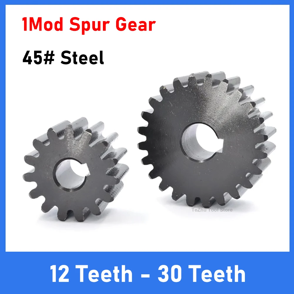 Прямозубая Шестерня 1Mod 12T/13T/14T/15T/16T/17T/18T/19T/20T/21T/22T/23T/24T/25T/26T/27T/28T/30T 45 # стальной ключ с отверстием