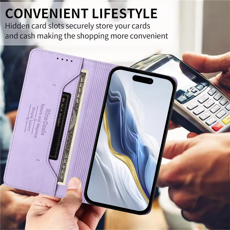 Leather Retro Anti-Theft Wallet Flip Phone Case