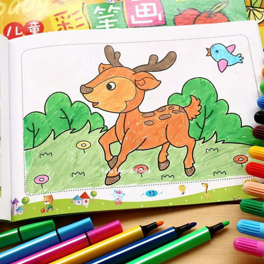 Random One 31 Pages Small Hand Coloring Book For 2-6-Year-Old Children Color Books For Kids Drawing Books Learn To Draw Painting 2