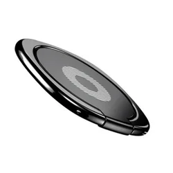 Universal Ultra - Thin Rotatable Metal Phone Ring Stand Grip & Desktop Support (Black)
