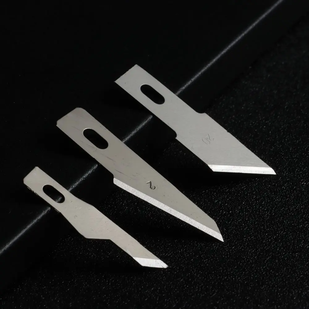 10 Stück Metall Bastel messer Klingen Cutter Skalpell Messer Teile rutsch feste Gravur Handwerkzeuge für Handy-Platine Reparatur zubehör – Detail 13