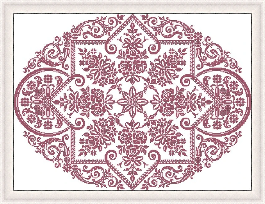 

35-monochrome oval floral pattern 77-60 Needlework Kit Cross stich Set Cross Stitch Kits Cross-stitch Embroidery